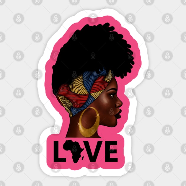 Black African Woman Sticker by johnnie2749